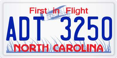 NC license plate ADT3250