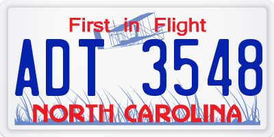 NC license plate ADT3548
