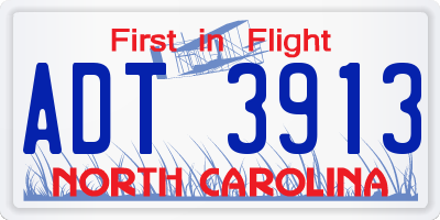 NC license plate ADT3913