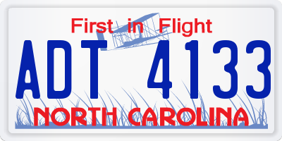 NC license plate ADT4133