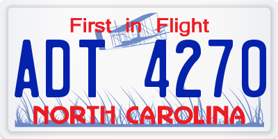 NC license plate ADT4270
