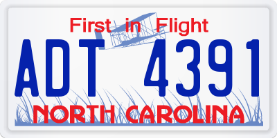 NC license plate ADT4391