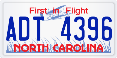 NC license plate ADT4396