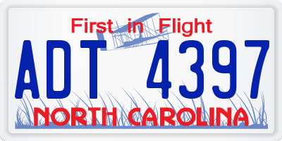 NC license plate ADT4397