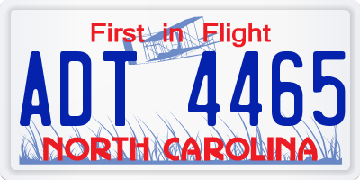 NC license plate ADT4465