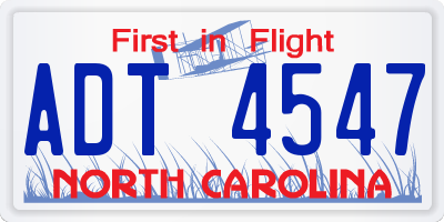 NC license plate ADT4547