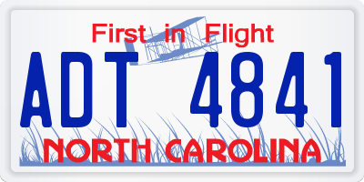 NC license plate ADT4841