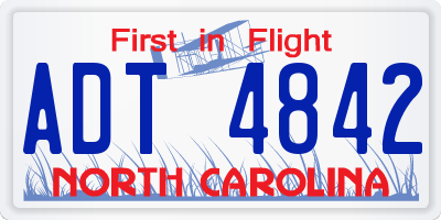 NC license plate ADT4842