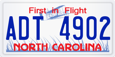 NC license plate ADT4902