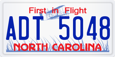 NC license plate ADT5048