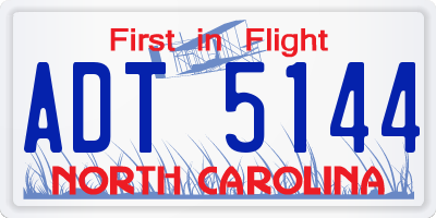 NC license plate ADT5144