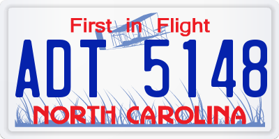 NC license plate ADT5148