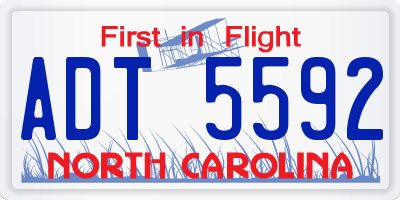 NC license plate ADT5592