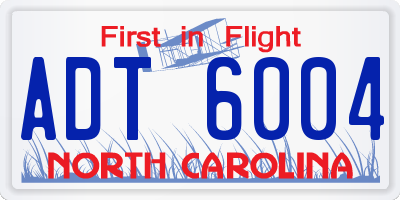 NC license plate ADT6004