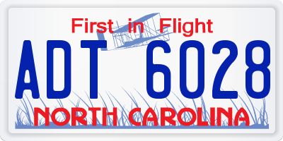 NC license plate ADT6028