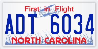 NC license plate ADT6034
