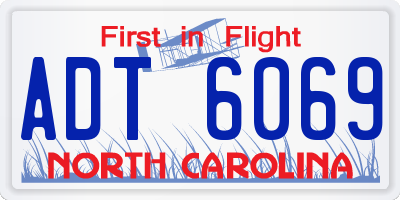 NC license plate ADT6069