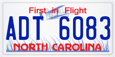 NC license plate ADT6083