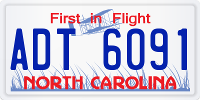 NC license plate ADT6091