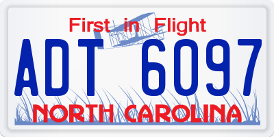 NC license plate ADT6097