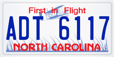 NC license plate ADT6117