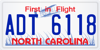 NC license plate ADT6118