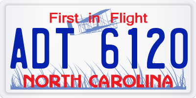NC license plate ADT6120