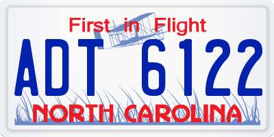 NC license plate ADT6122