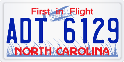 NC license plate ADT6129