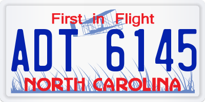 NC license plate ADT6145