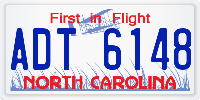 NC license plate ADT6148