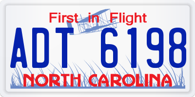 NC license plate ADT6198