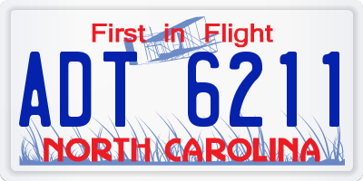 NC license plate ADT6211