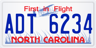 NC license plate ADT6234