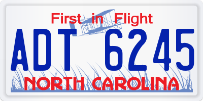 NC license plate ADT6245