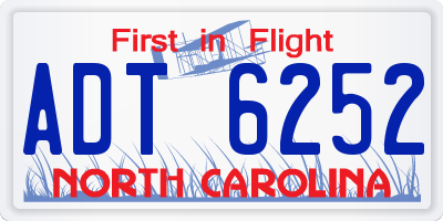 NC license plate ADT6252