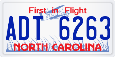 NC license plate ADT6263