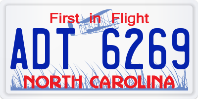 NC license plate ADT6269