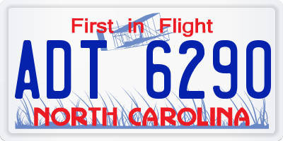 NC license plate ADT6290