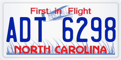 NC license plate ADT6298