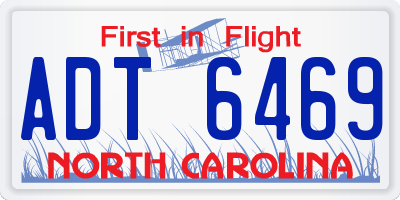 NC license plate ADT6469