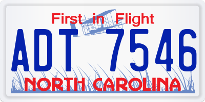 NC license plate ADT7546
