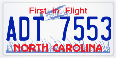 NC license plate ADT7553