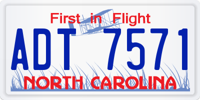 NC license plate ADT7571
