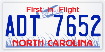 NC license plate ADT7652