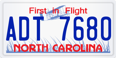 NC license plate ADT7680