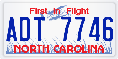 NC license plate ADT7746