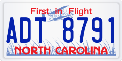 NC license plate ADT8791