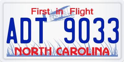 NC license plate ADT9033