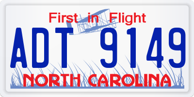NC license plate ADT9149